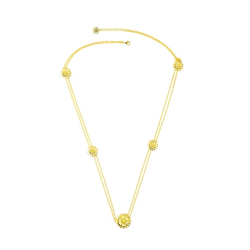 [p3165] Spiky's Gold-Plated Silver Necklace - Large (SPC15)