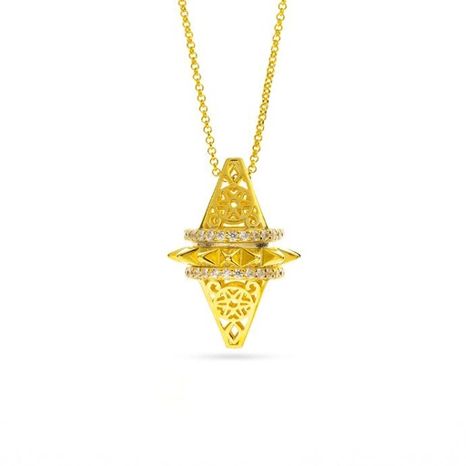 [p9110] Zayan's Gold-Plated Silver Necklace - Large (ZC12)