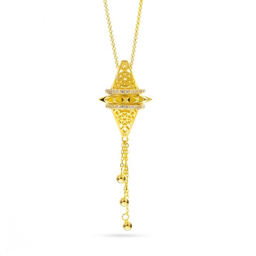 [p9522] Zayan's Gold-Plated Silver Necklace with drops - Medium (ZC19)