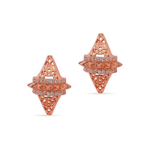 [p5764] Zayan's Rose Gold-Plated Silver Earring - small (ZC23)