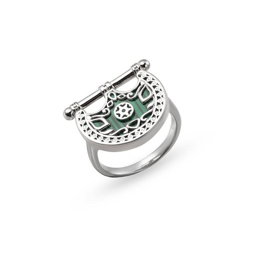 Kahilah's Silver Ring with Malachite stone (KC15)